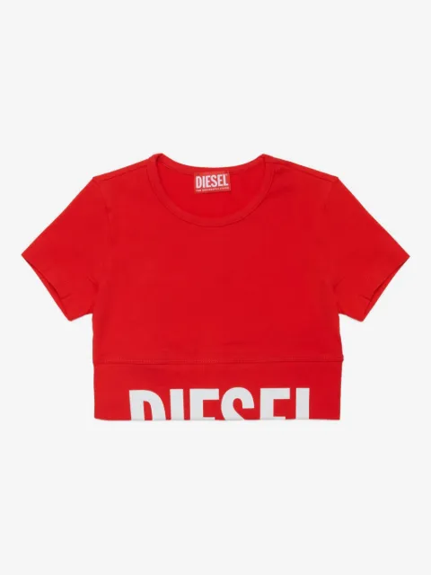 Diesel Kids logo-hem crew-neck T-shirt