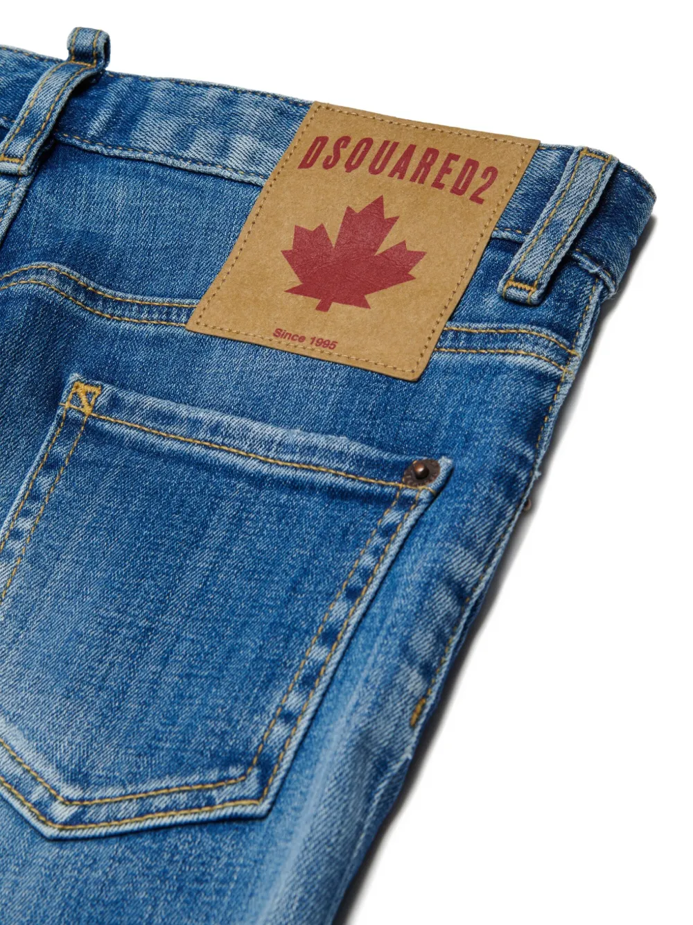 DSQUARED2 KIDS Stanislav gerafelde jeans Blauw