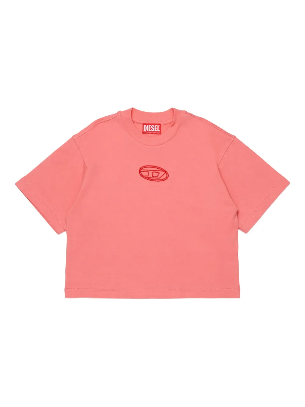 Diesel Kids Tixan oval-logo T-shirt - Rosa
