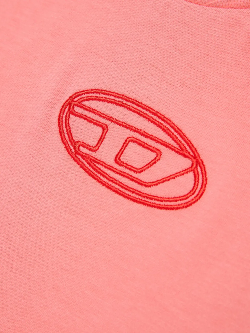 Diesel Kids Tixan T-shirt met ovalen logo Roze