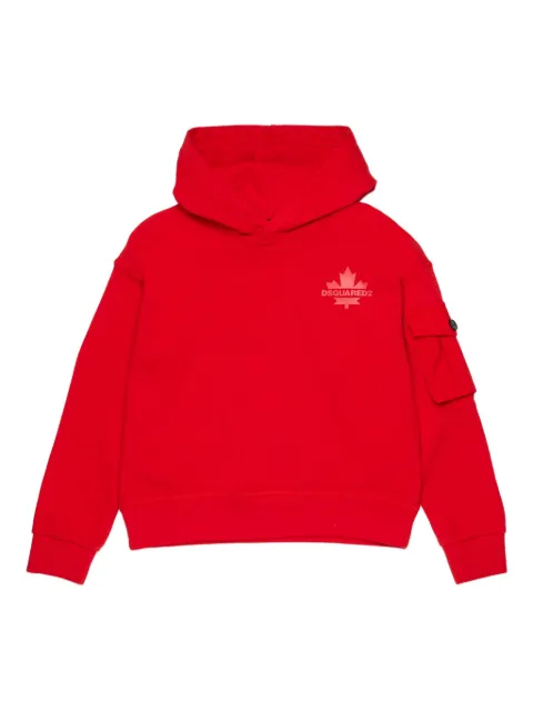 DSQUARED2 KIDS sudadera con bolsillo de hoja de arce