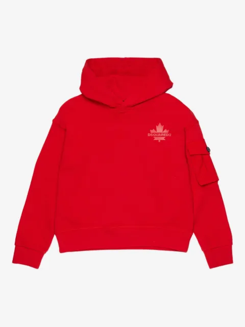 DSQUARED2 KIDS maple leaf pocket sweatshirt
