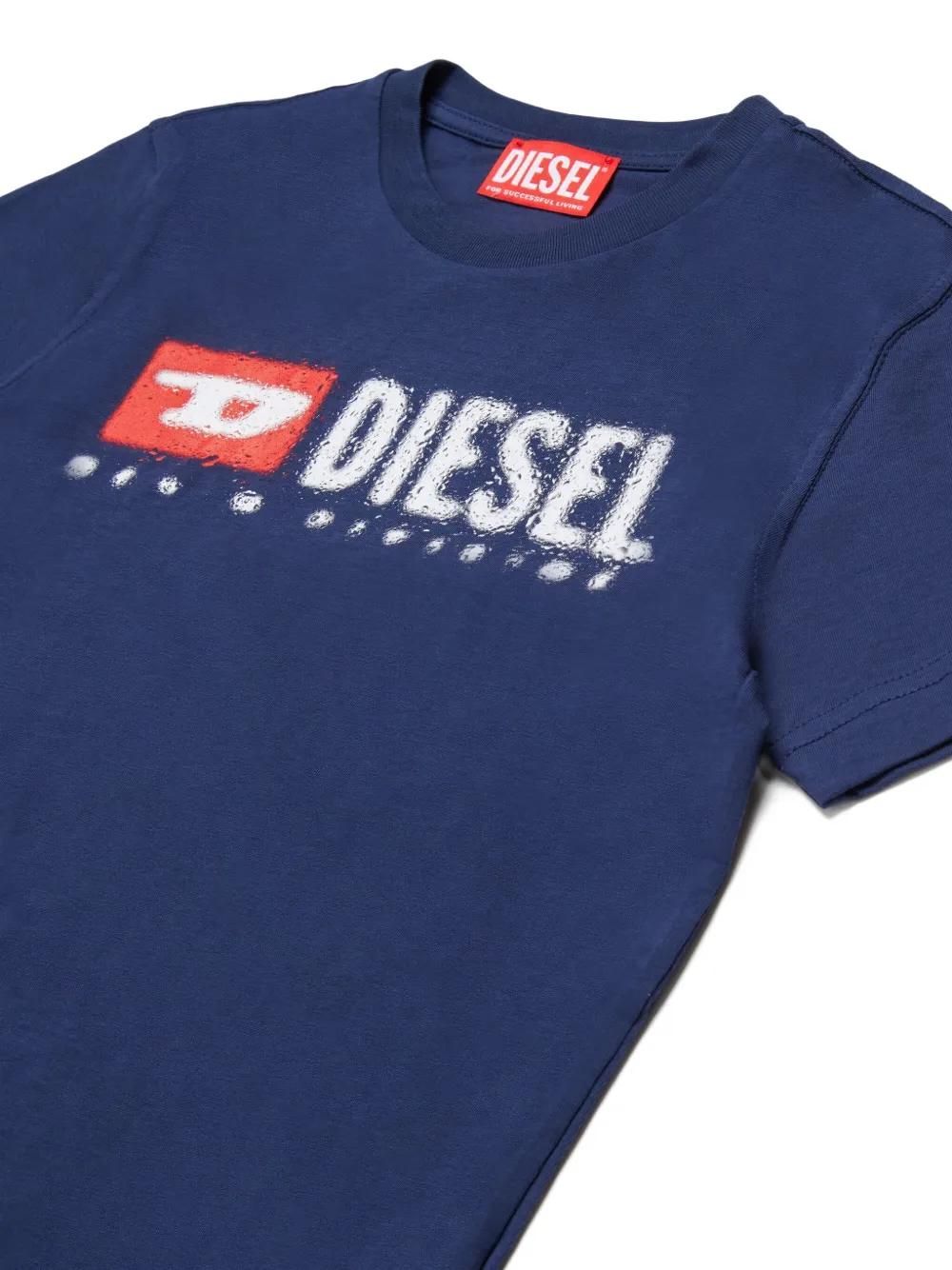 Diesel Kids Tadapk14 T-shirt met logoprint Blauw