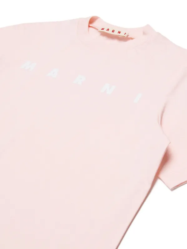 Marni Kids logo-print short-sleeve T-shirt | Pink | FARFETCH