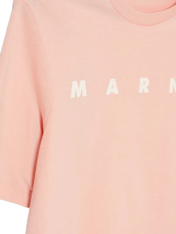Marni Kids Cotton T-shirt With Logo Print | Pink | FARFETCH
