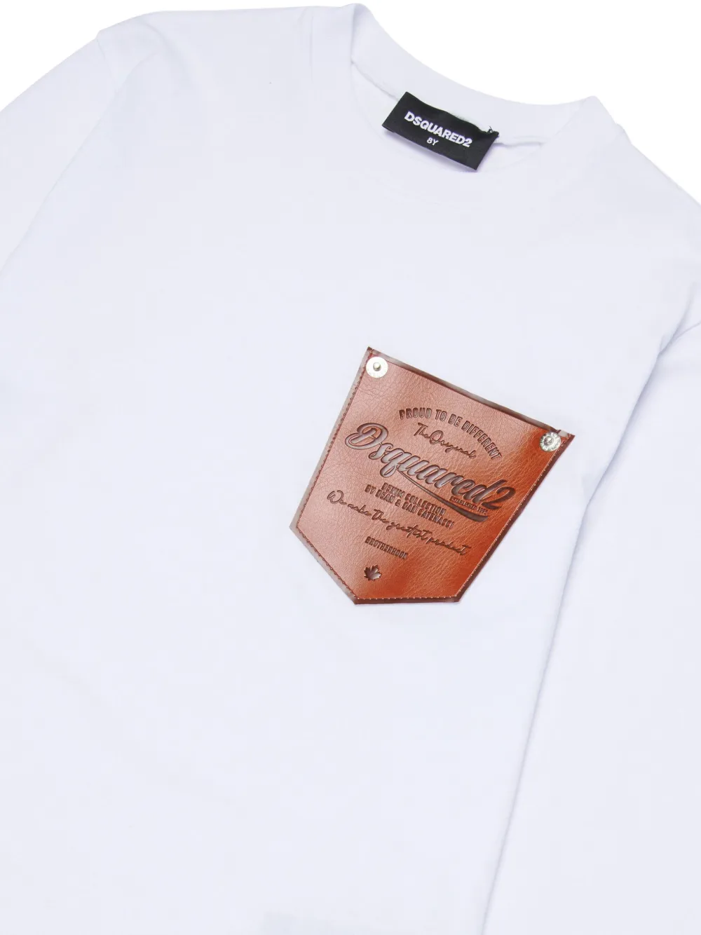 DSQUARED2 KIDS T-shirt met lange mouwen en zak Wit