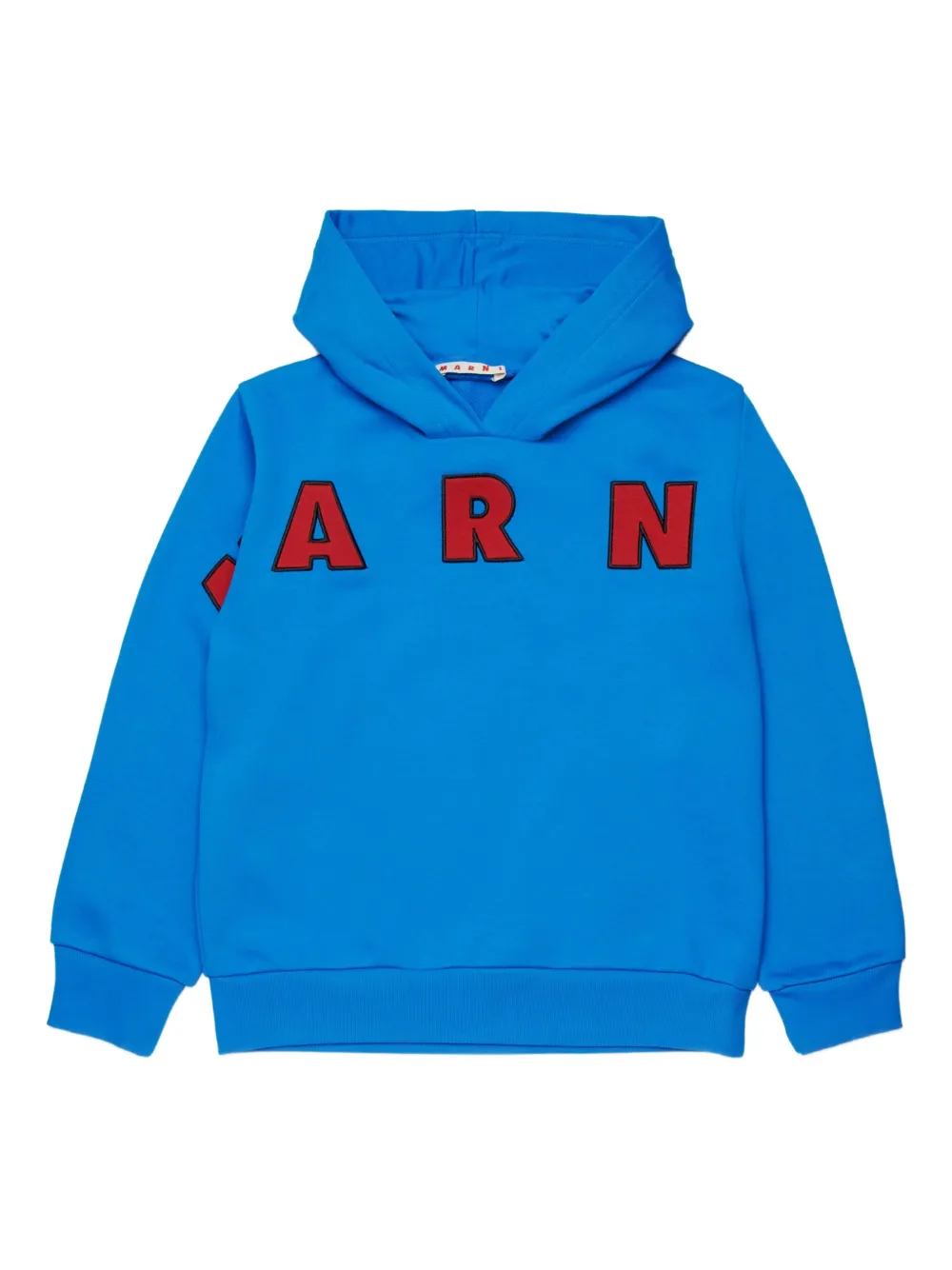 Marni Kids Moletom com capuz e patch bordado | Azul | Image 1