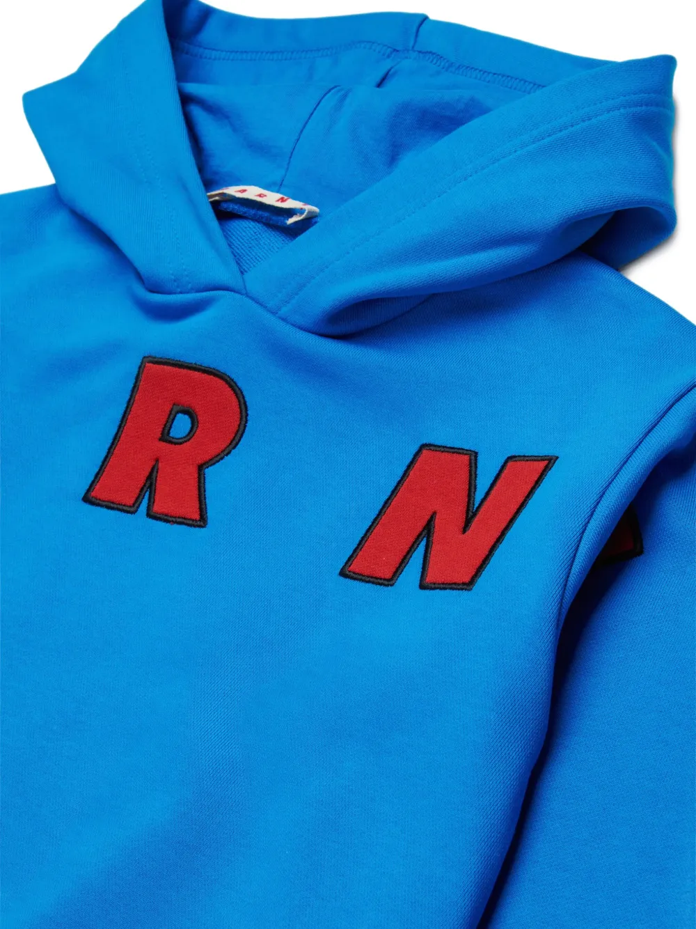 Marni Kids Hoodie met geborduurde patch Blauw
