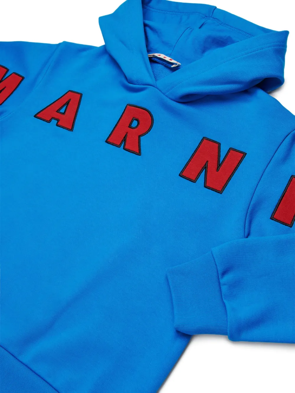 Marni Kids Hoodie met geborduurde patch Blauw