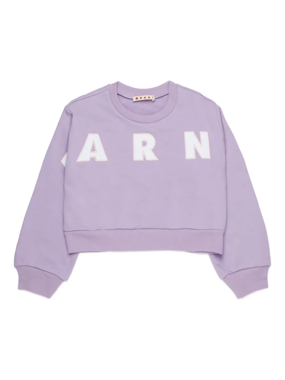 Marni Kids embroidered-logo crew-neck sweatshirt - Viola