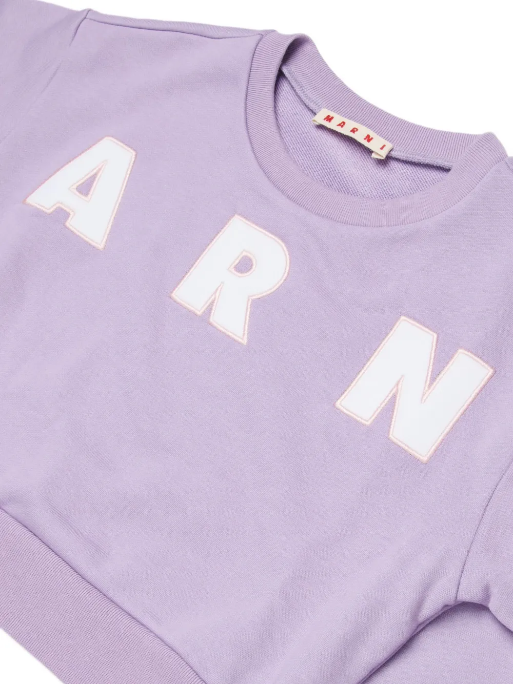 Marni Kids Sweater met geborduurd logo Paars