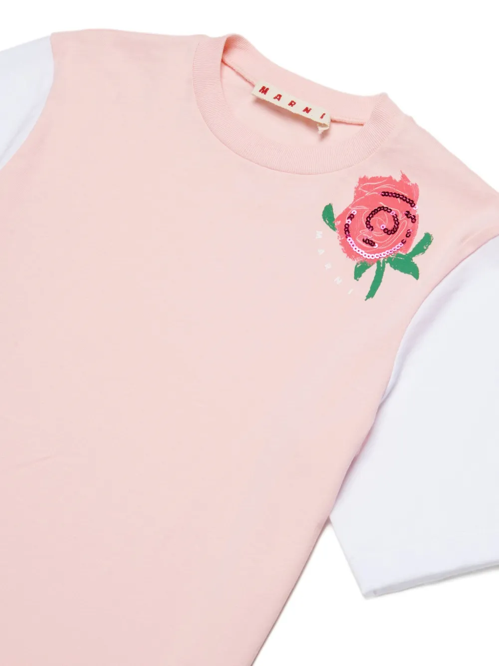  Marni Kids Sequin Rose T-shirt - Pink 