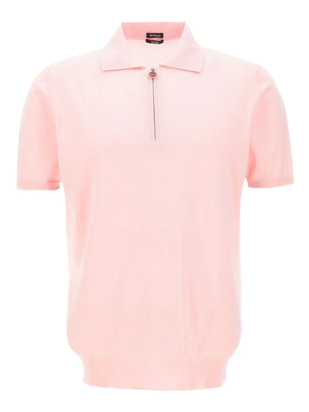 Kiton polo côtelé à col zippé | rose | Image 1