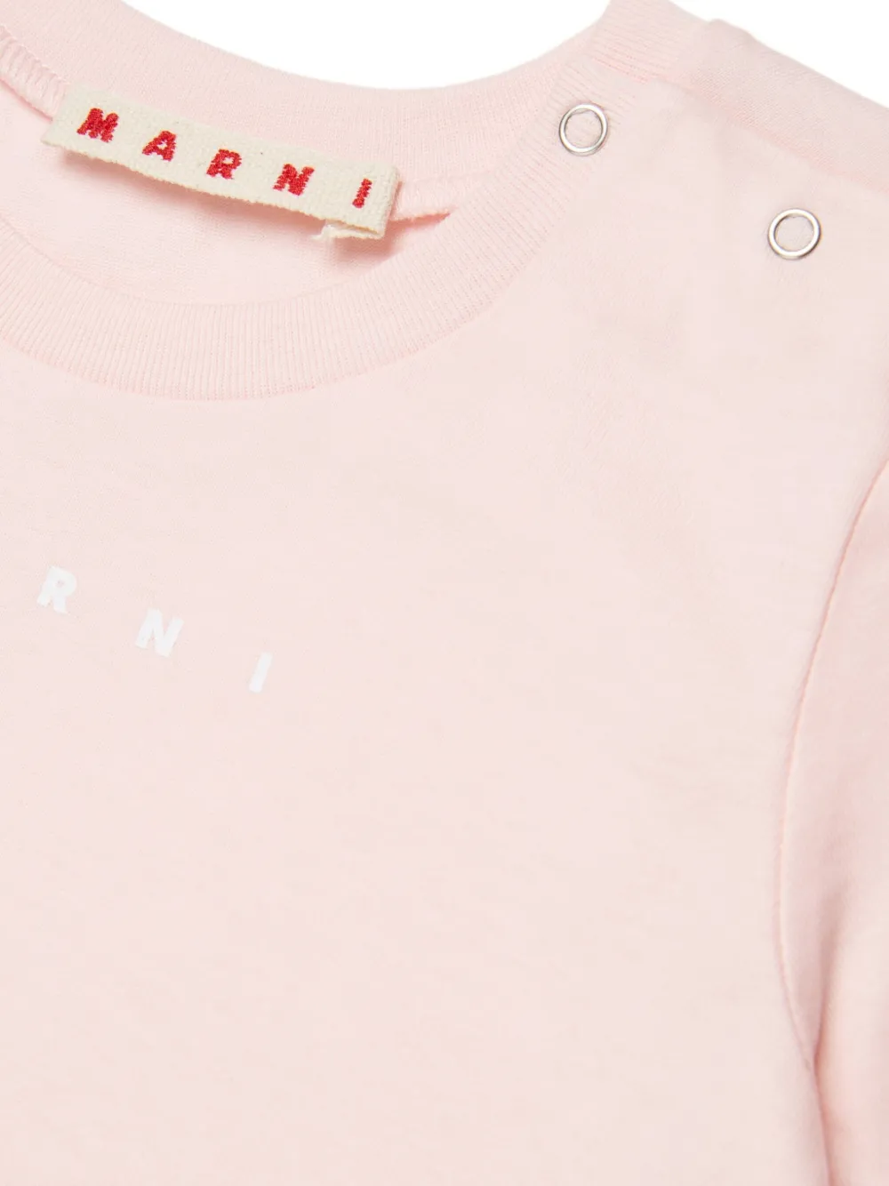 Marni Logo-detail Crew-neck T-shirt In Pink