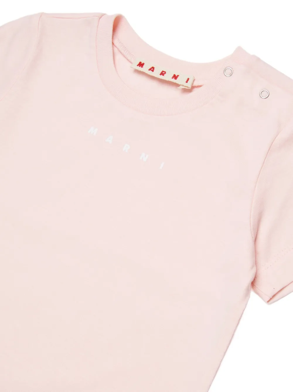 Marni Logo-detail Crew-neck T-shirt In Pink
