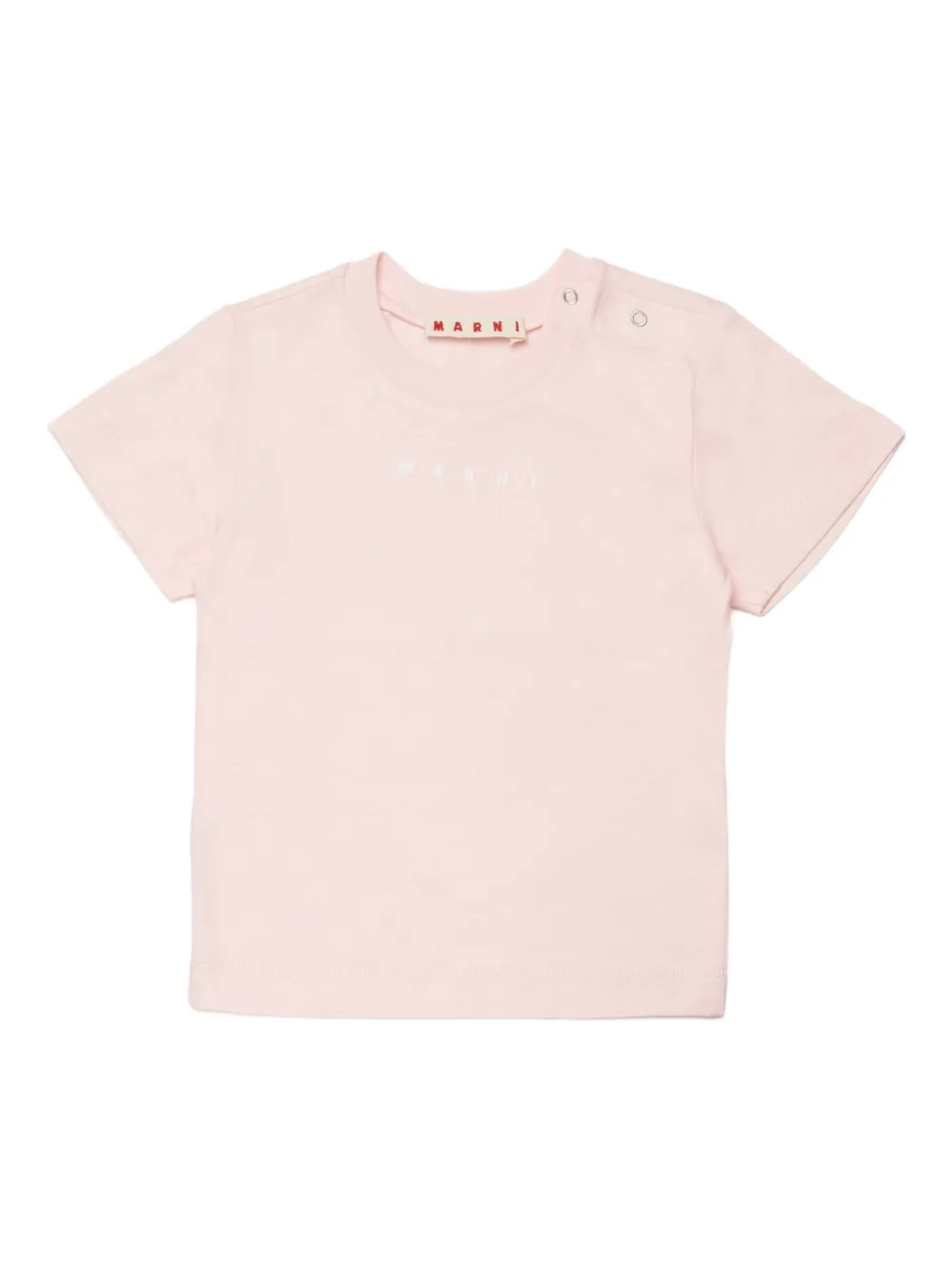 Marni Logo-detail Crew-neck T-shirt In Pink