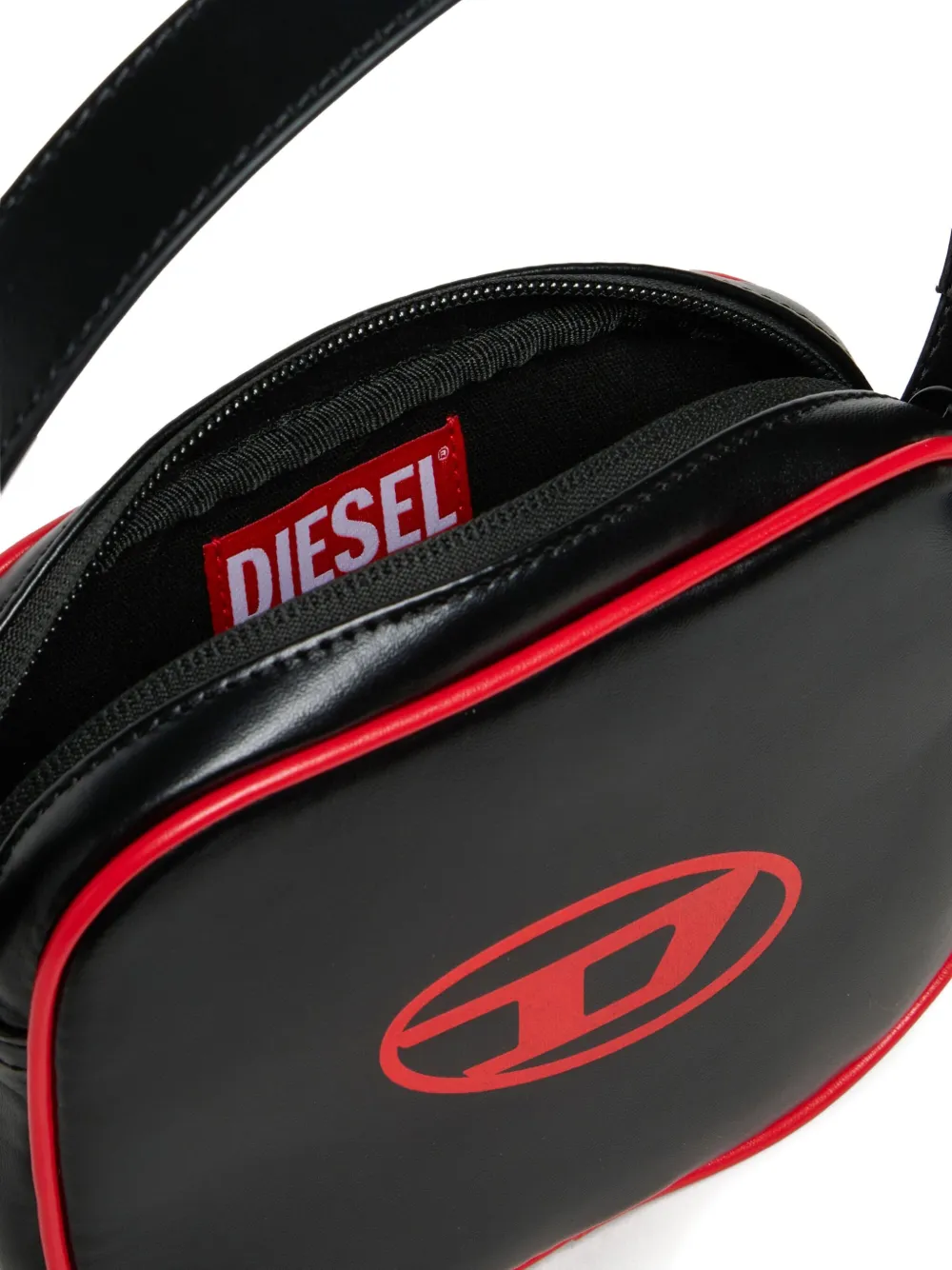 Diesel Kids Oval D schoudertas met logo Zwart