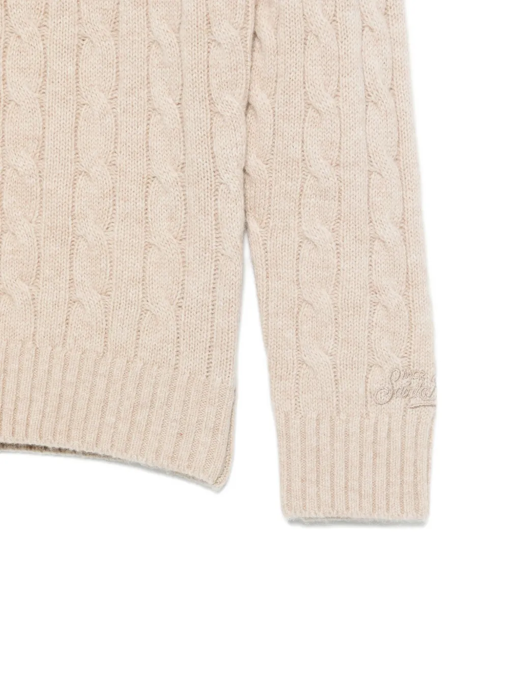 MC2 Saint Barth Kids Kabelgebreide trui Beige