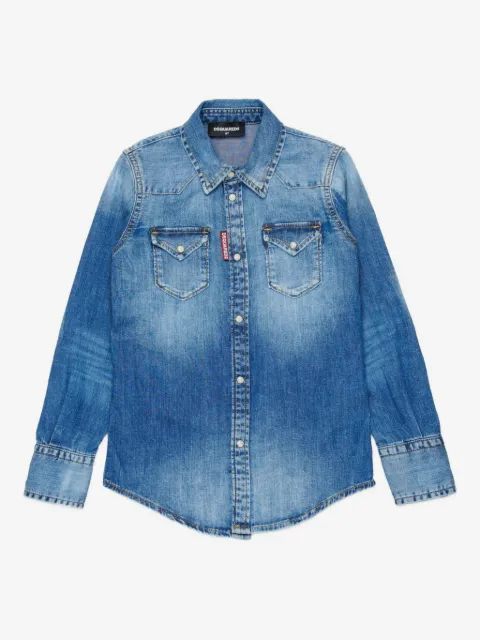 DSQUARED2 KIDS chest-pocket cotton shirt