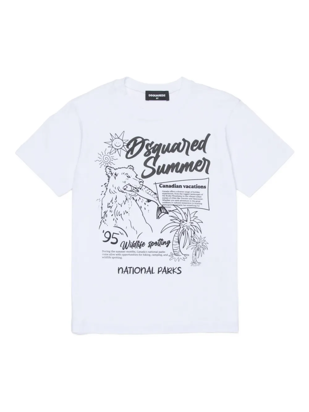 Dsquared2 Kids' Graphic Print T-shirt In White