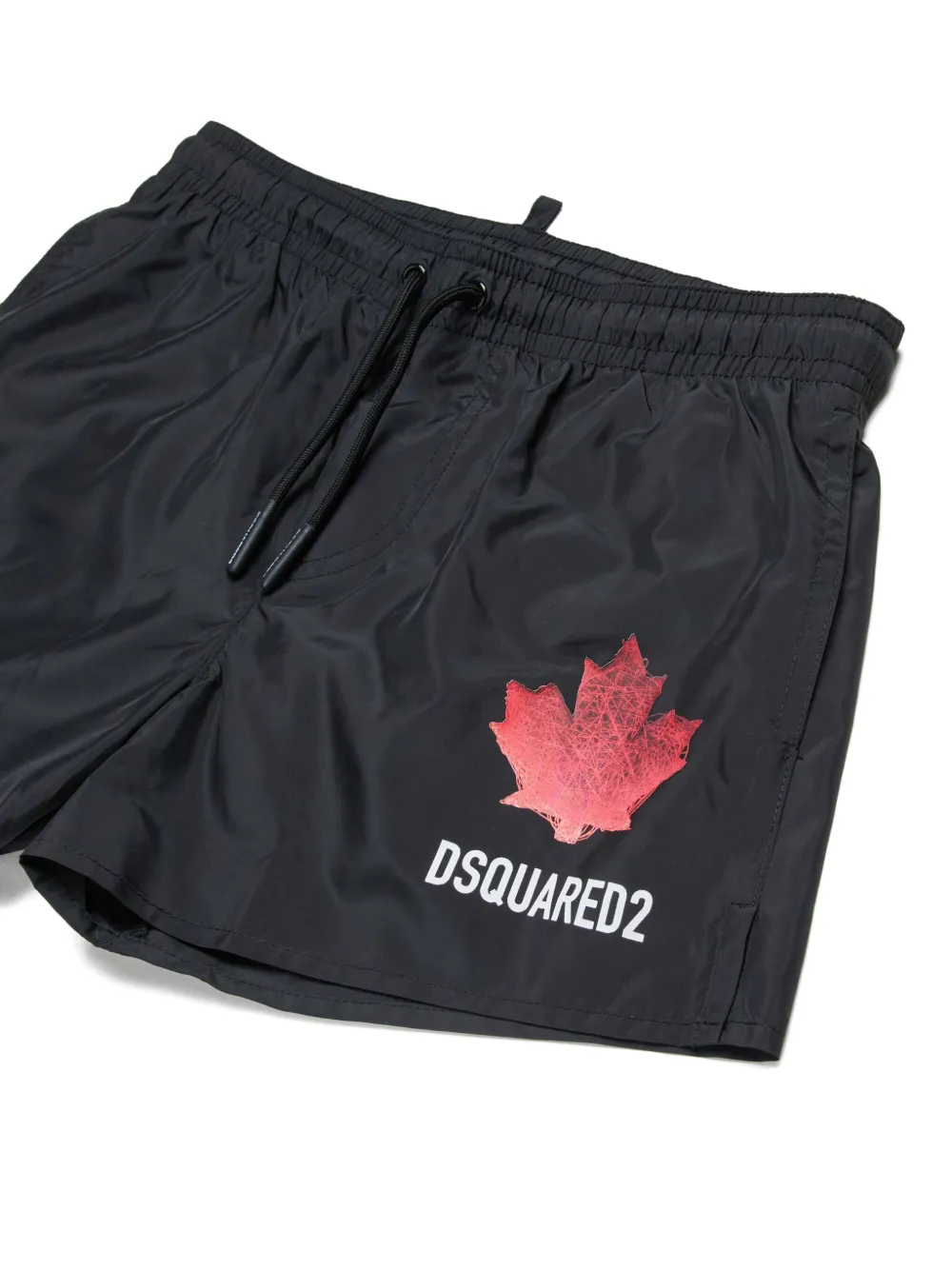  Dsquared2 Kids Maple Leaf-detail Swim Shorts - Black 