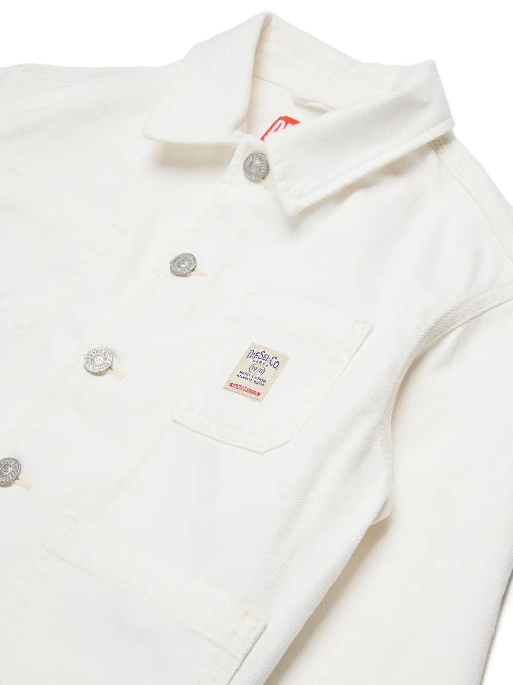 Diesel Jstack Patch-pocket Denim Jacket In White
