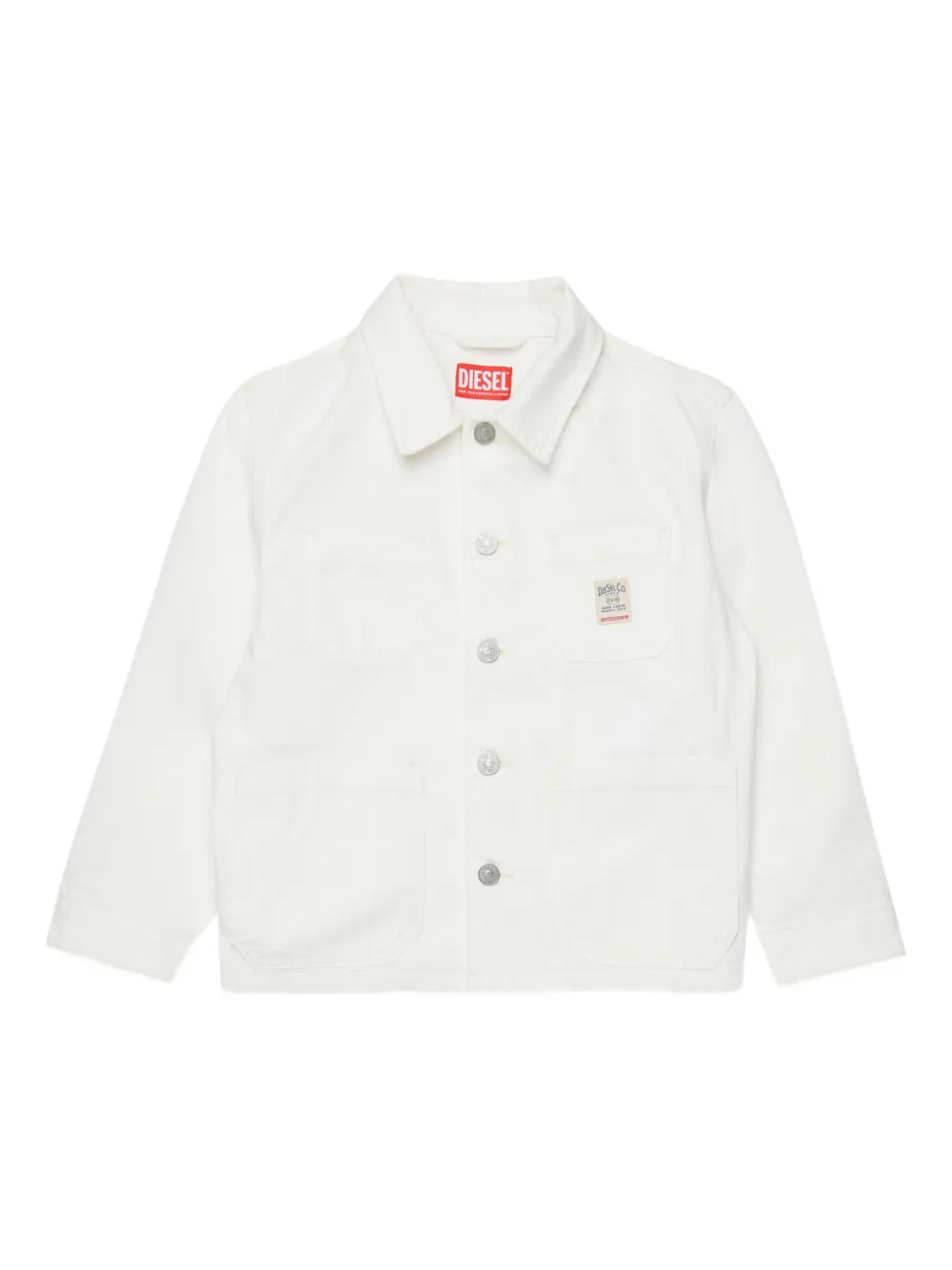 Diesel Kids Giacca denim Jstack con tasche applicate - Bianco