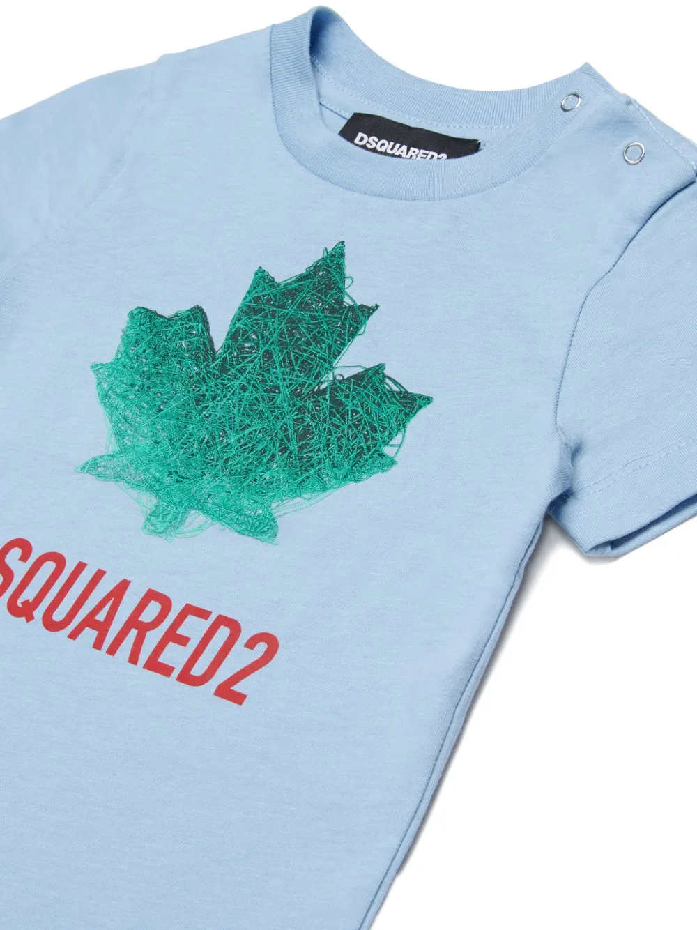 Dsquared2 Maple Leaf-detail Logo-print T-shirt In Blue