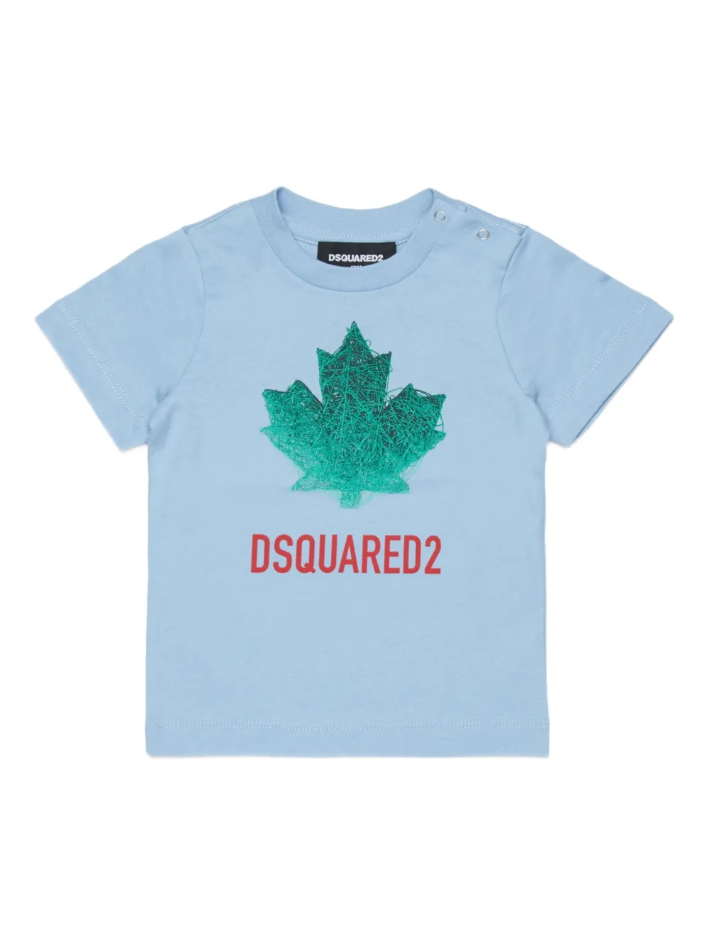 Dsquared2 Maple Leaf-detail Logo-print T-shirt In Blue