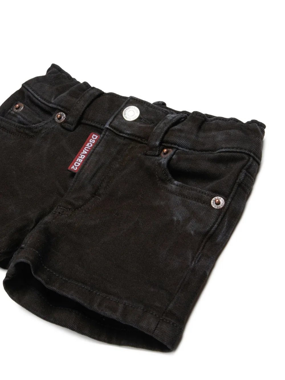 Dsquared2 Print Denim Shorts In Black