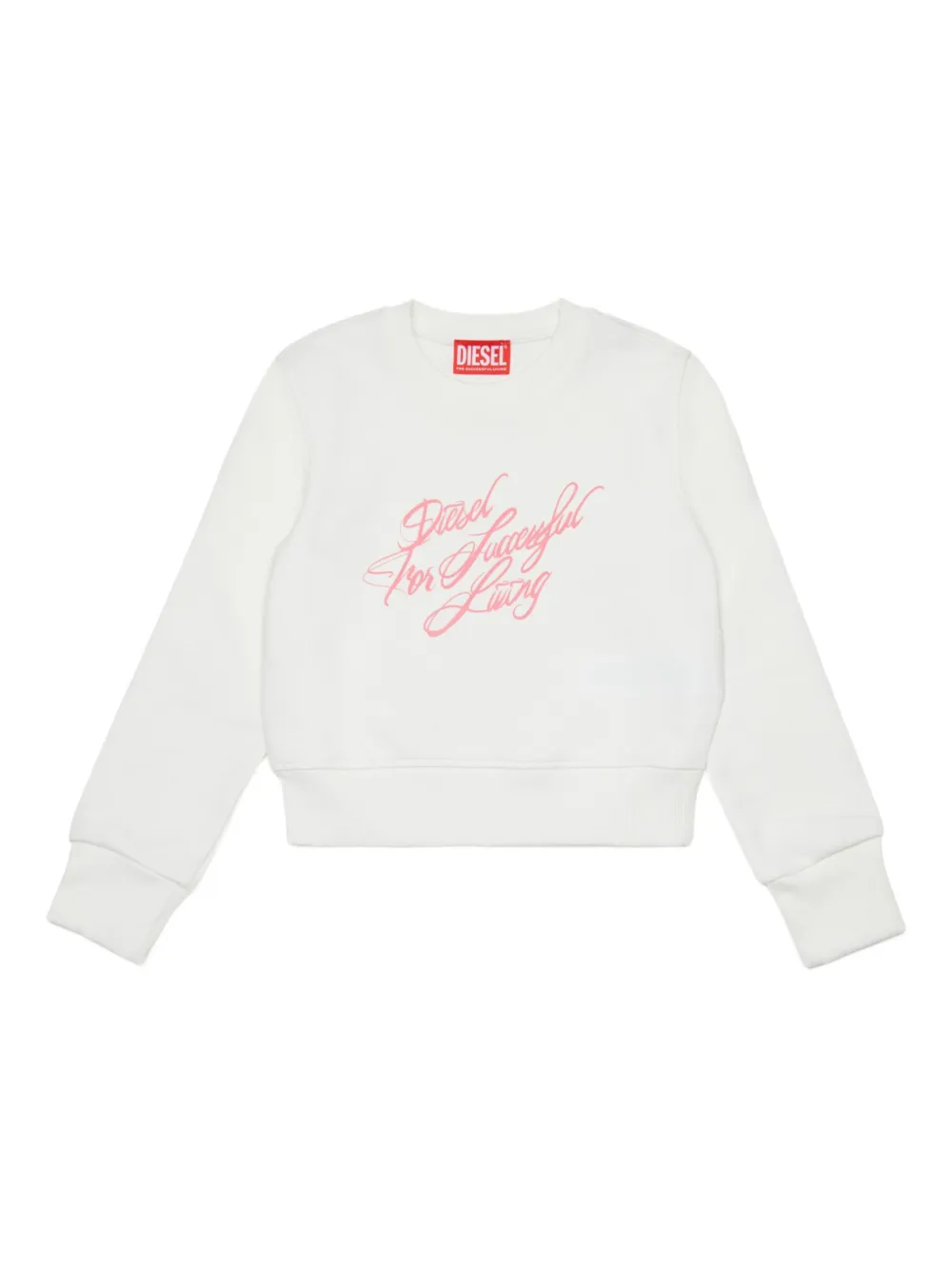 Diesel Kids Felpa Sscript in cotone - Bianco