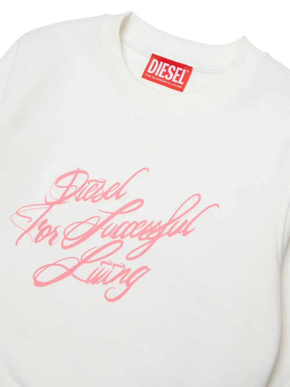 Diesel Sscript Cotton Sweatshirt In White