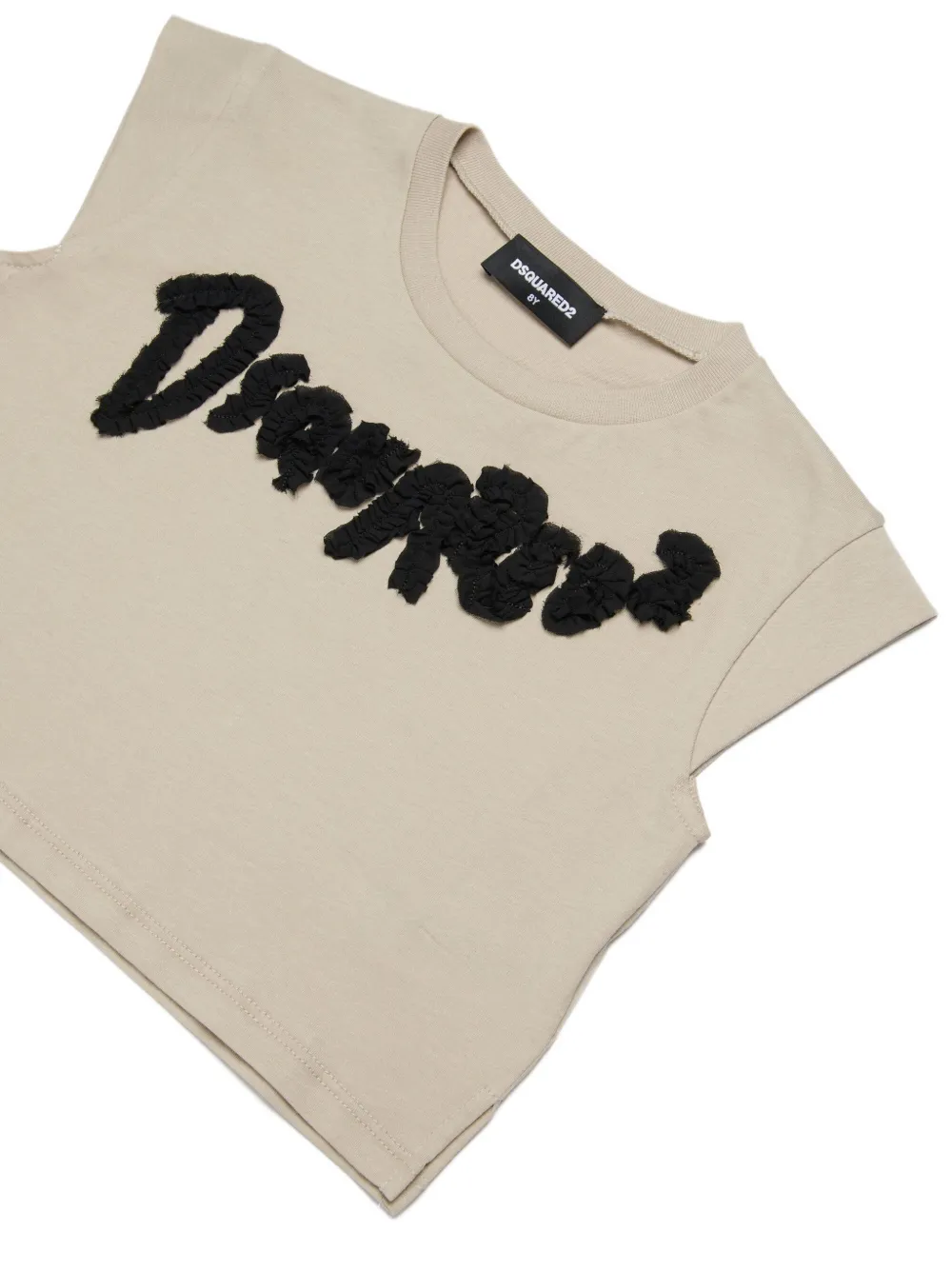 DSQUARED2 KIDS Katoenen top met logo-applicatie Beige