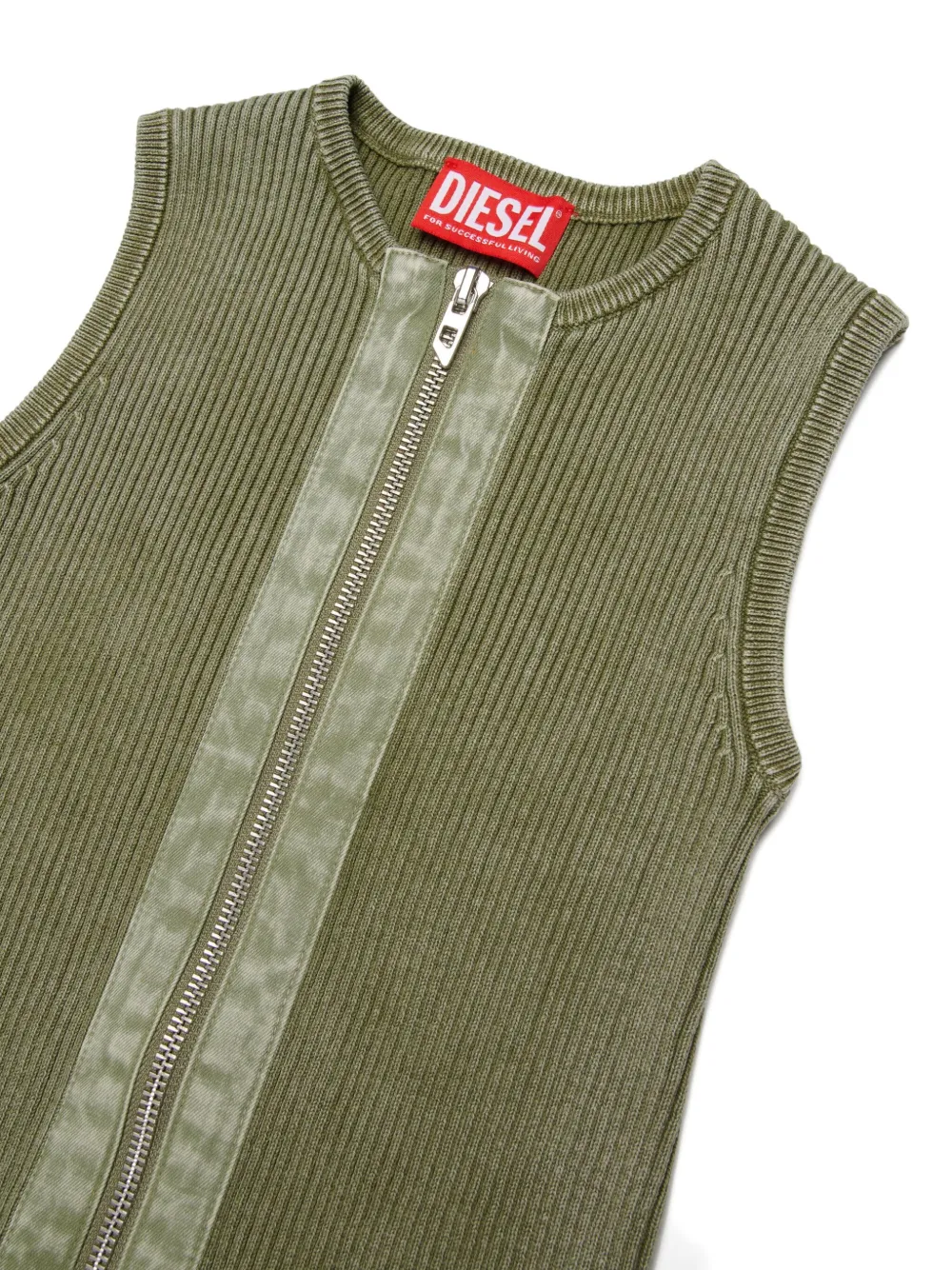 Diesel Kids Dameryn jurk met ritssluiting en zakken Groen