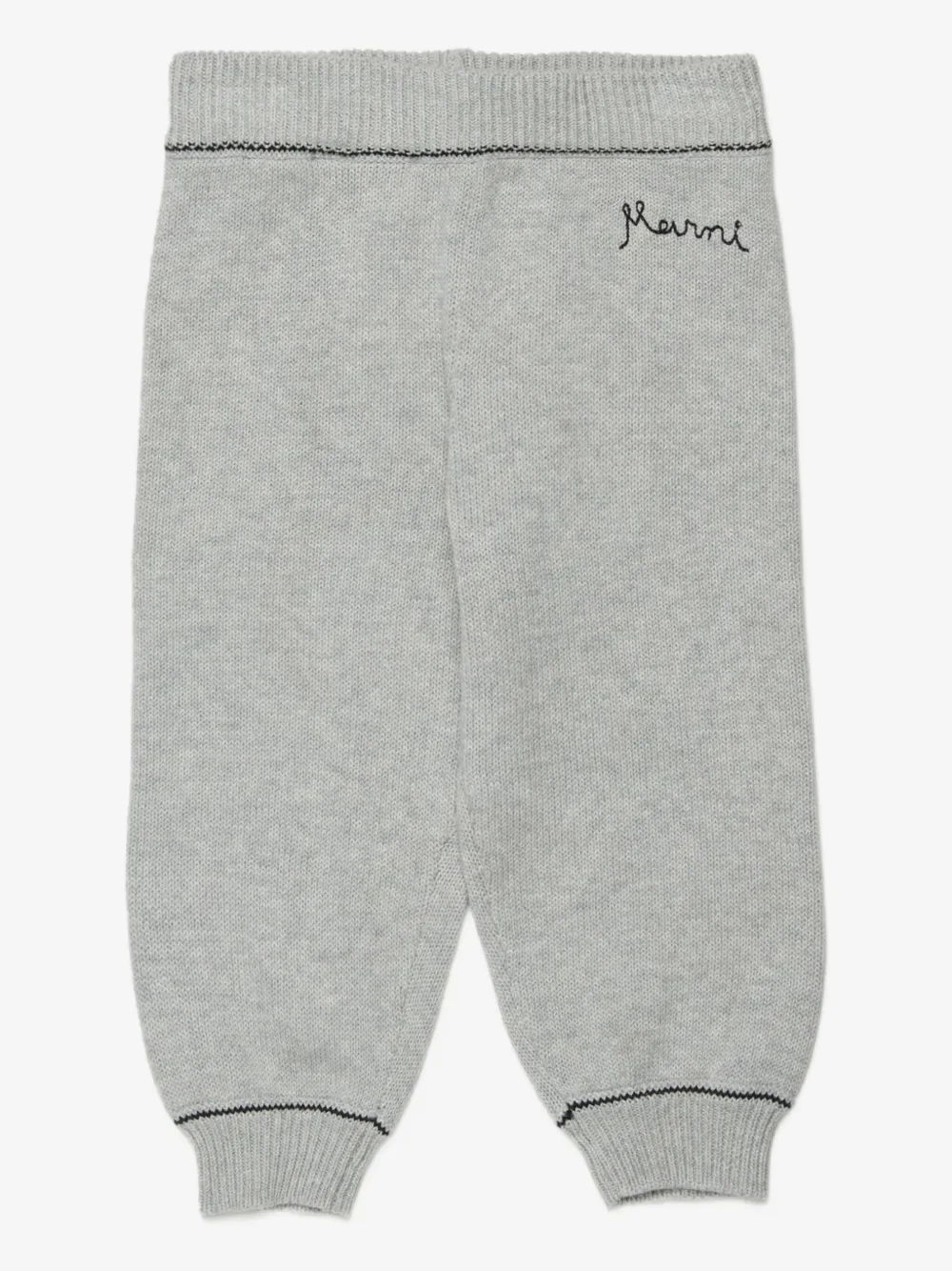 cotton knit joggers with embroidered logo - Image 1