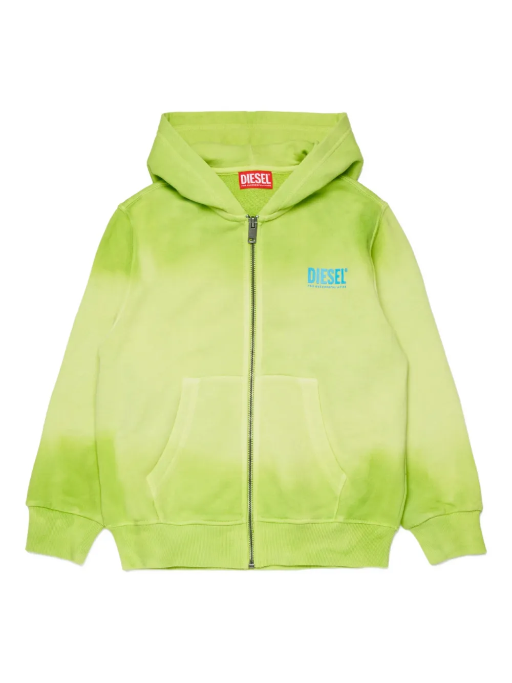 Diesel Kids Felpa Shade Over con cappuccio e zip - Verde