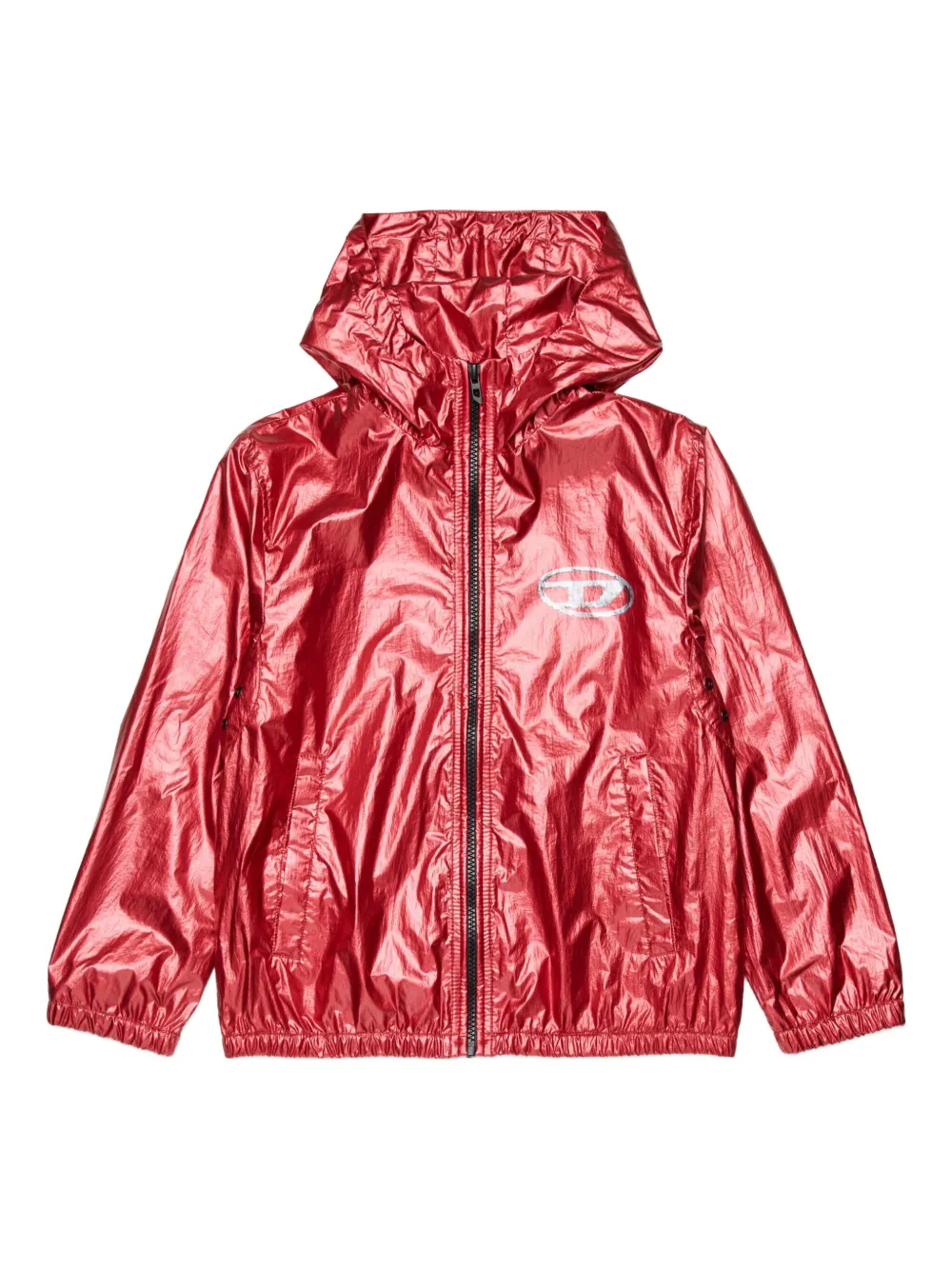 Diesel Kids hooded logo-detail jacket - Red
