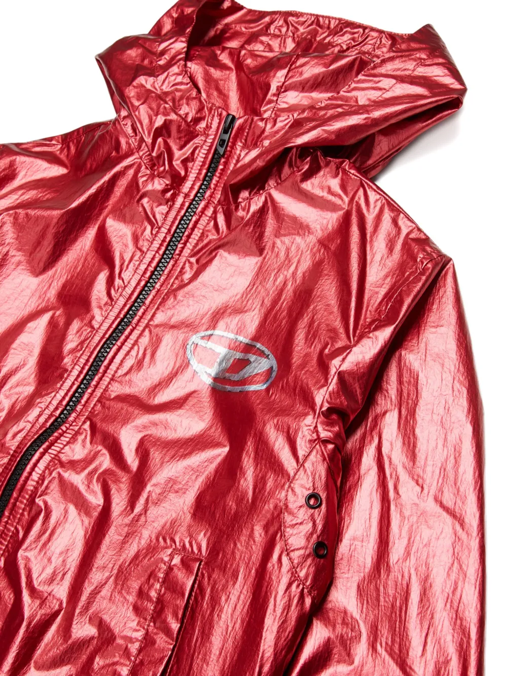Diesel Kids Jack met logodetail en capuchon Rood