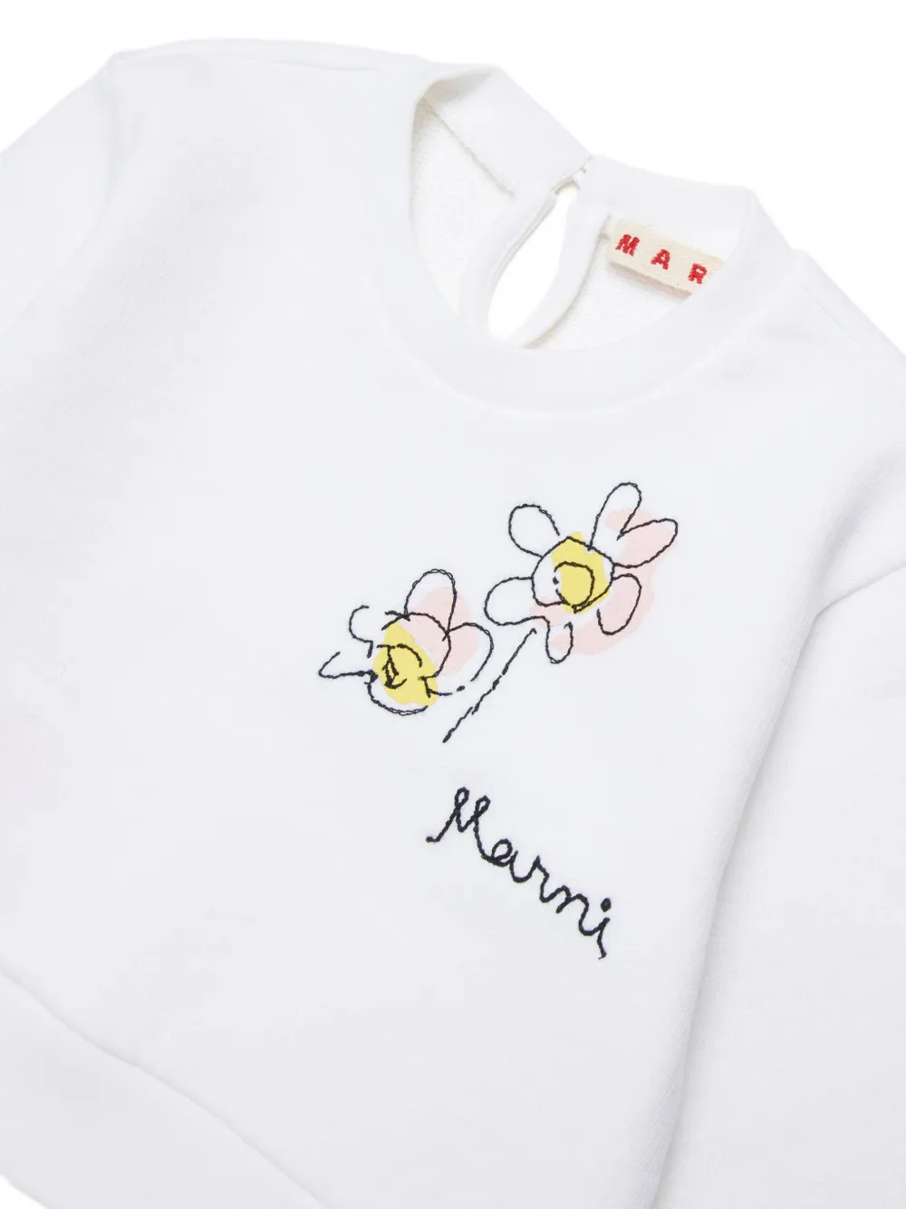 Marni Kids Sweater met bloemen Wit