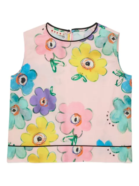 Marni Kids Bluse mit Blumen-Print