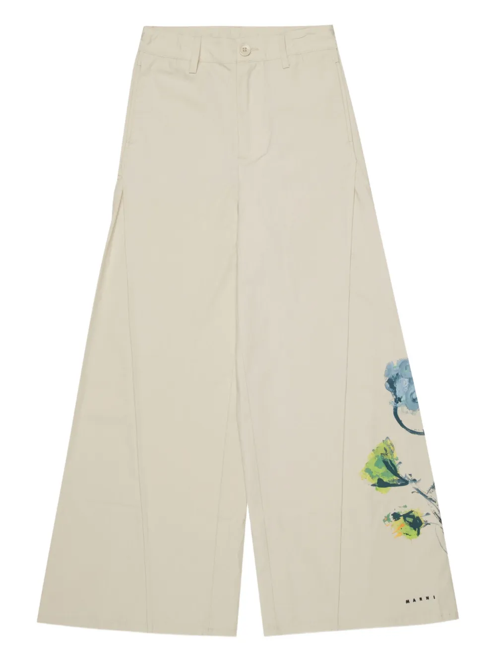 Marni Kids Pantaloni a fiori - Toni neutri