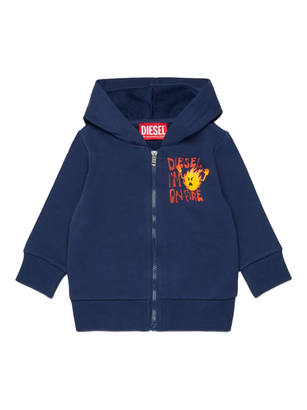 Diesel Kids Felpa Spilb con zip e cappuccio - Blu