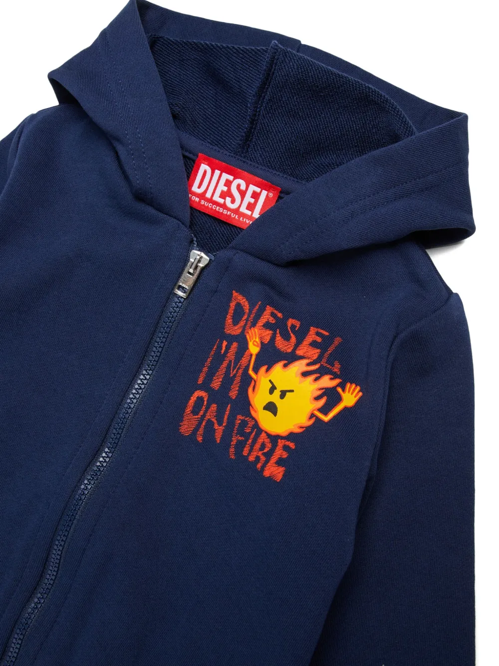 Diesel Kids Spilb hoodie met rits Blauw