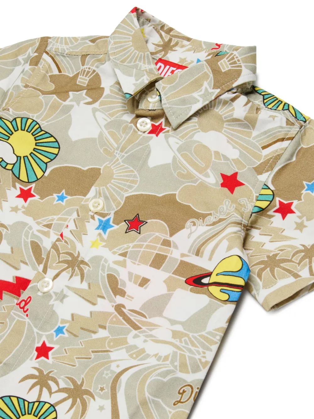 Diesel Kids CILYB shirt met knoopsluiting Beige