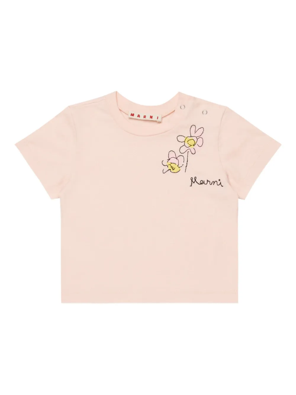 Marni Kids T-shirt con applicazioni a fiori - Rosa