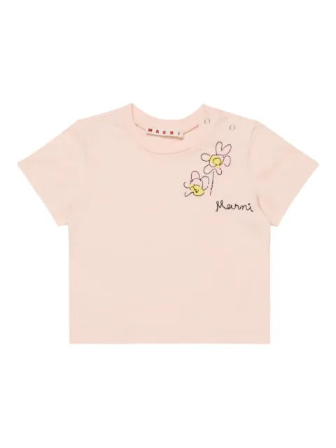Marni Kids Camiseta com aplicação floral