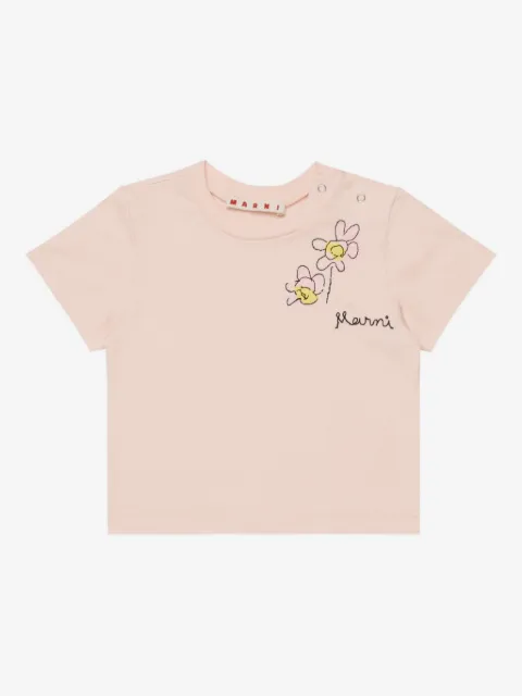 Marni Kids floral appliqué T-shirt
