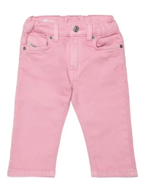 Diesel Kids logo-patch cotton jeans