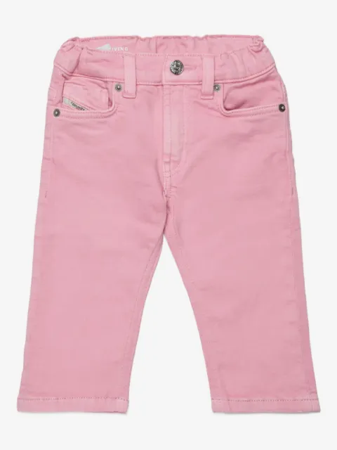 Diesel Kids logo-patch cotton jeans