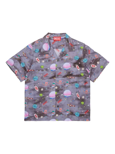 Diesel Kids galaxy-print short-sleeve shirt